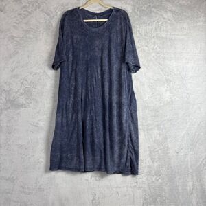 Lululemon All Yours T-Shirt Dress Blue Mineral Wash Acid Wash Oversized Sz 12
